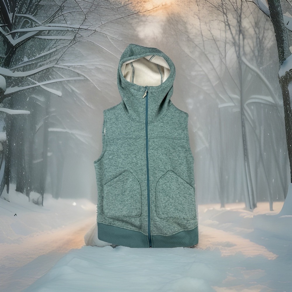 Burton Women's Snowboard Fleece‎ Lined Hooded Vest Medium Zip Up Softshell